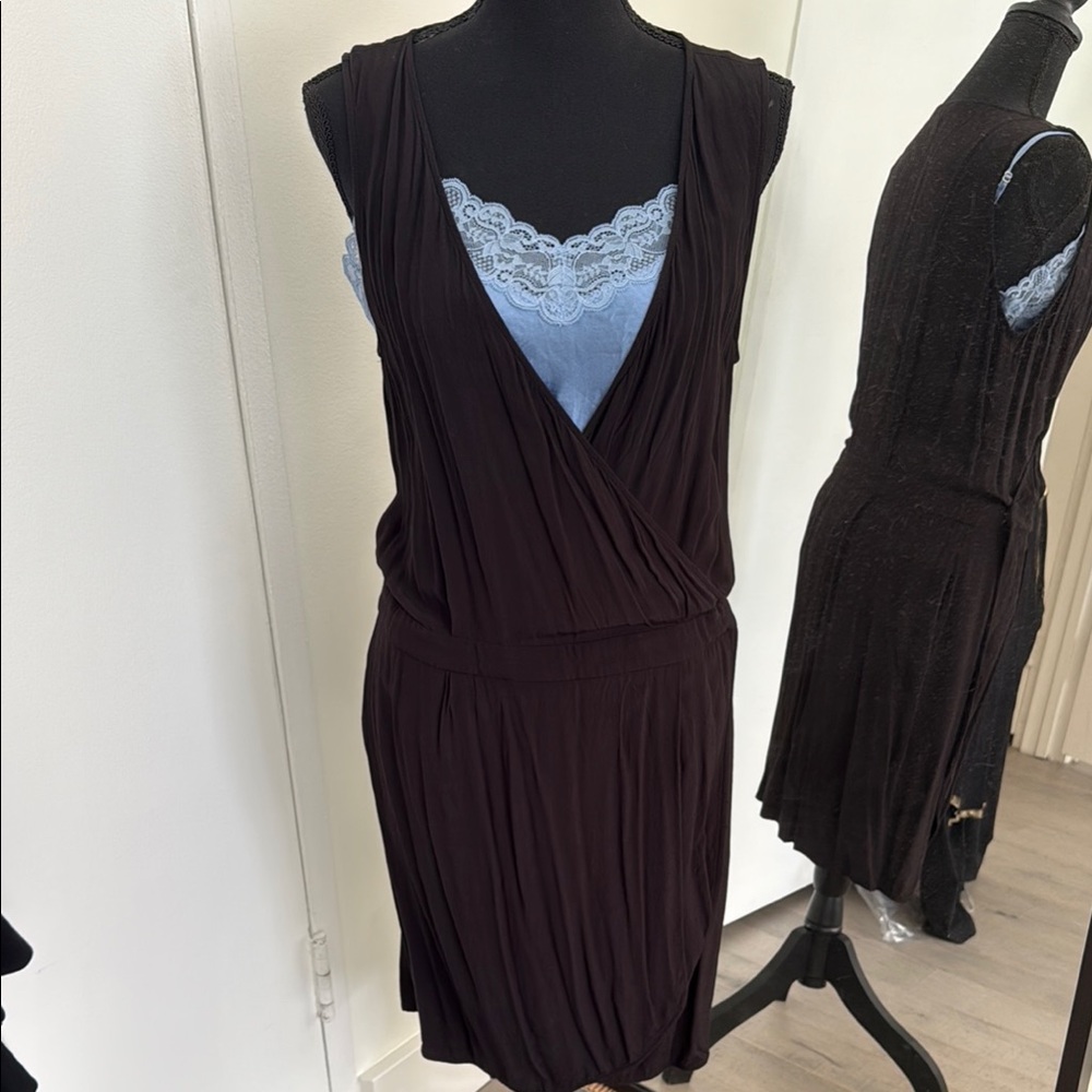 & Other Stories Black Wrap Midi Dress, US 12